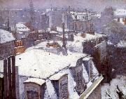 Snow-covered roofs in Paris, Gustave Caillebotte